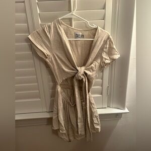 Princess Polly Beige Cutout Romper Size 2